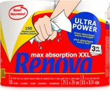 Roladki kuchenne Renova Renova Ultrapower | 24 rolki XXL = 60 rolek standardowych | 3 warstwy ultrachłonne i o maksymalnym oporze | Papier z certyfikatem Fsc
