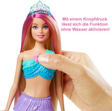 Barbie Dreamtopia Magiczna lekka lalka syrenka z blond włosami, lalka Barbie z ogonem syreny, odpowiednia jako prezent dla dzieci w wieku 3 lat i starszych, HDJ36