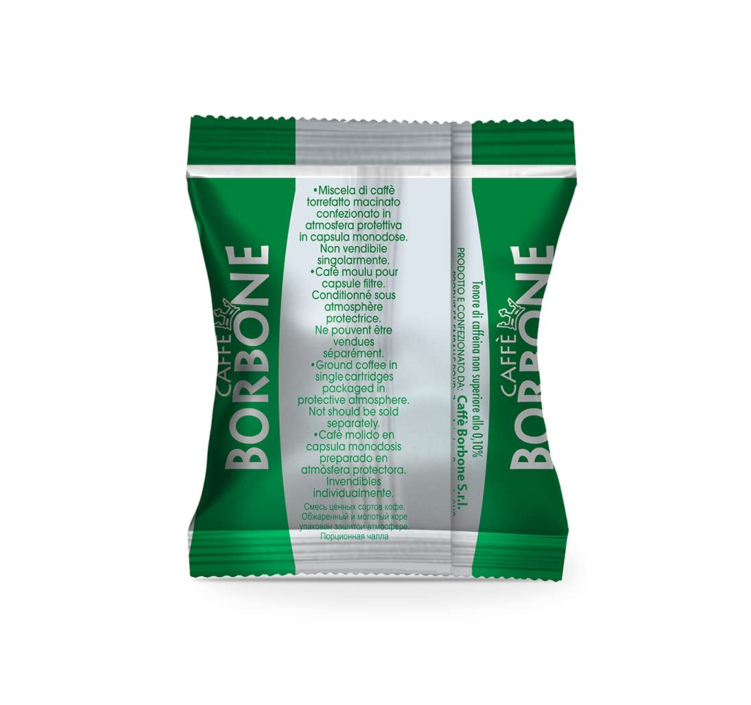 Caffè Borbone Kaffee Kapseln Respresso, Blaue Mischung, 100 stück & Kaffee Kapseln Respresso, Entkofeinierte Dek Mischung - 100 stück - Kompatybilny z Häuslichen Kaffeemaschinen Nespresso®*