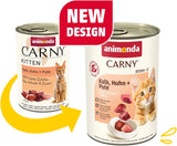 animonda Carny Katzen Nassfutter Kitten Chicken + Pute (12 x 400g), Kitten getreidefreies Katzennassfutter ohne Zucker für wachsende Kätzchen bis 1 Jahr, mit frischen Składnik