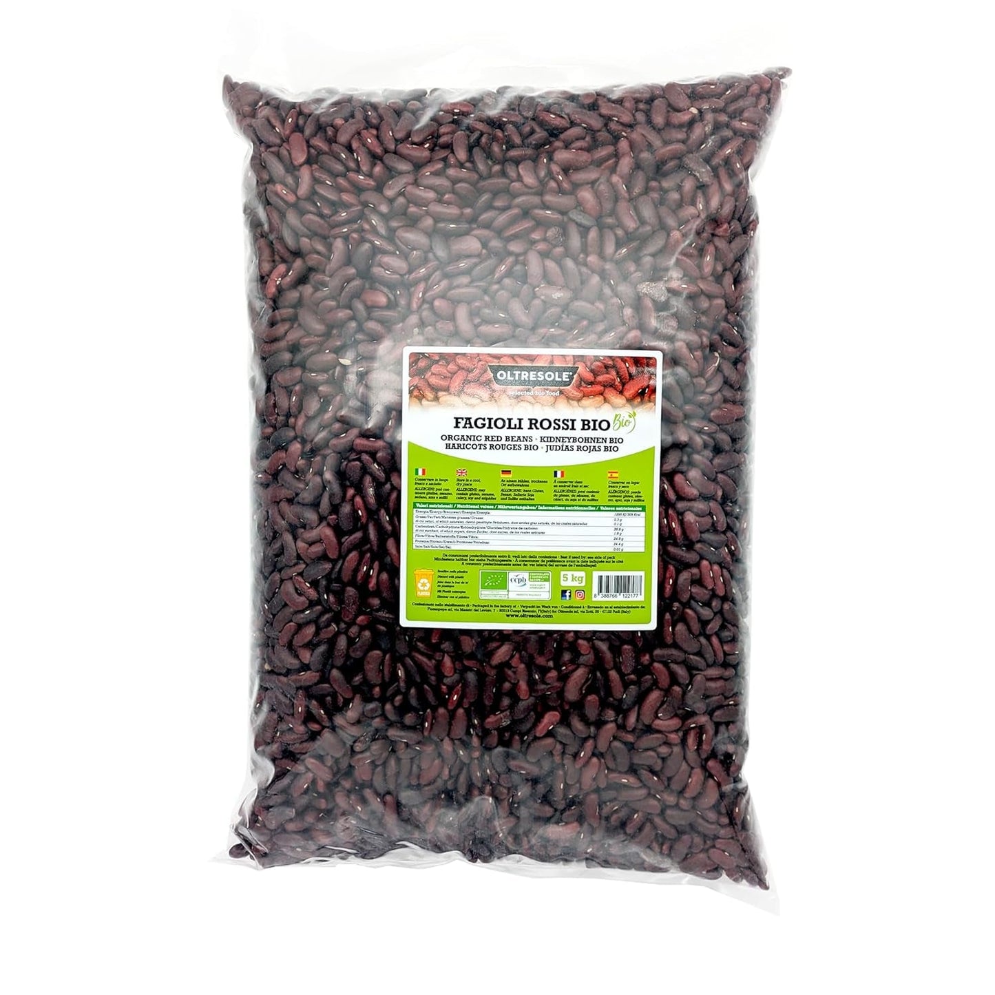Ekologiczna fasola czerwona 1 kg, suszone organiczne rośliny strączkowe z kontrolowanych upraw, bogate w białko i minerały, idealne w przypadku diet niskokalorycznych, wegańskich i wegetariańskich