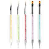 Sularpek 5 Stück Nagel Pinsel, Nageldesign Pinsel, Narzędzie do kropkowania, Nail Art Liner Pinsel, Nagelverlängerung Gelpinsel, Nagelbürste Für Punktierungen, Zeichnen, Für DIY Nail Art Design