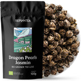 Organiczna herbata Jasmin Dragon Pearls (100 g) | Herbata zielona premium w formie ręcznie zwijanych perełek jaśminu | Specjał herbaciany o delikatnym kwiatowym aromacie | REPLANT