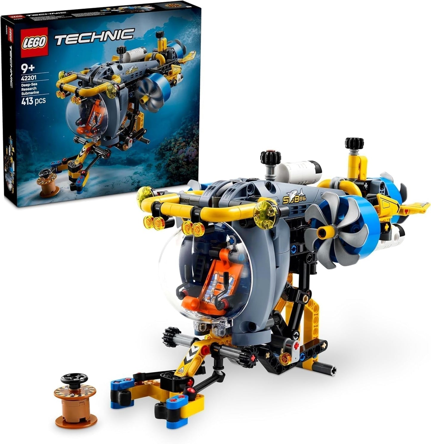 LEGO Technic Odkrywca głębin Zabawka do budowania łodzi podwodnej dla dzieci w wieku 9 lat Chłopcy i dziewczęta Kreatywne pomysły na prezenty urodzinowe Pojazd do zbudowania z obracającymi się śmigłami 42201 Zestawy do budowania Besuche den LEGO-Store Default Title