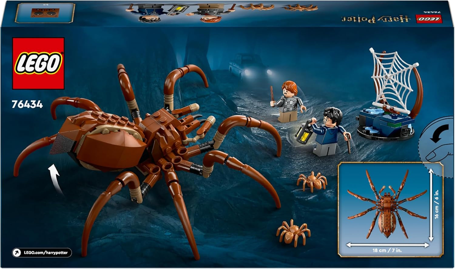 LEGO Harry Potter Aragog w Zakazanym Lesie, zestaw Spider Fantasy, mityczne stworzenie, 2 minifigurki, magiczny prezent dla chłopców, dziewcząt i fanów w wieku od 7 lat 76434 Zestawy do budowania Besuche den LEGO-Store