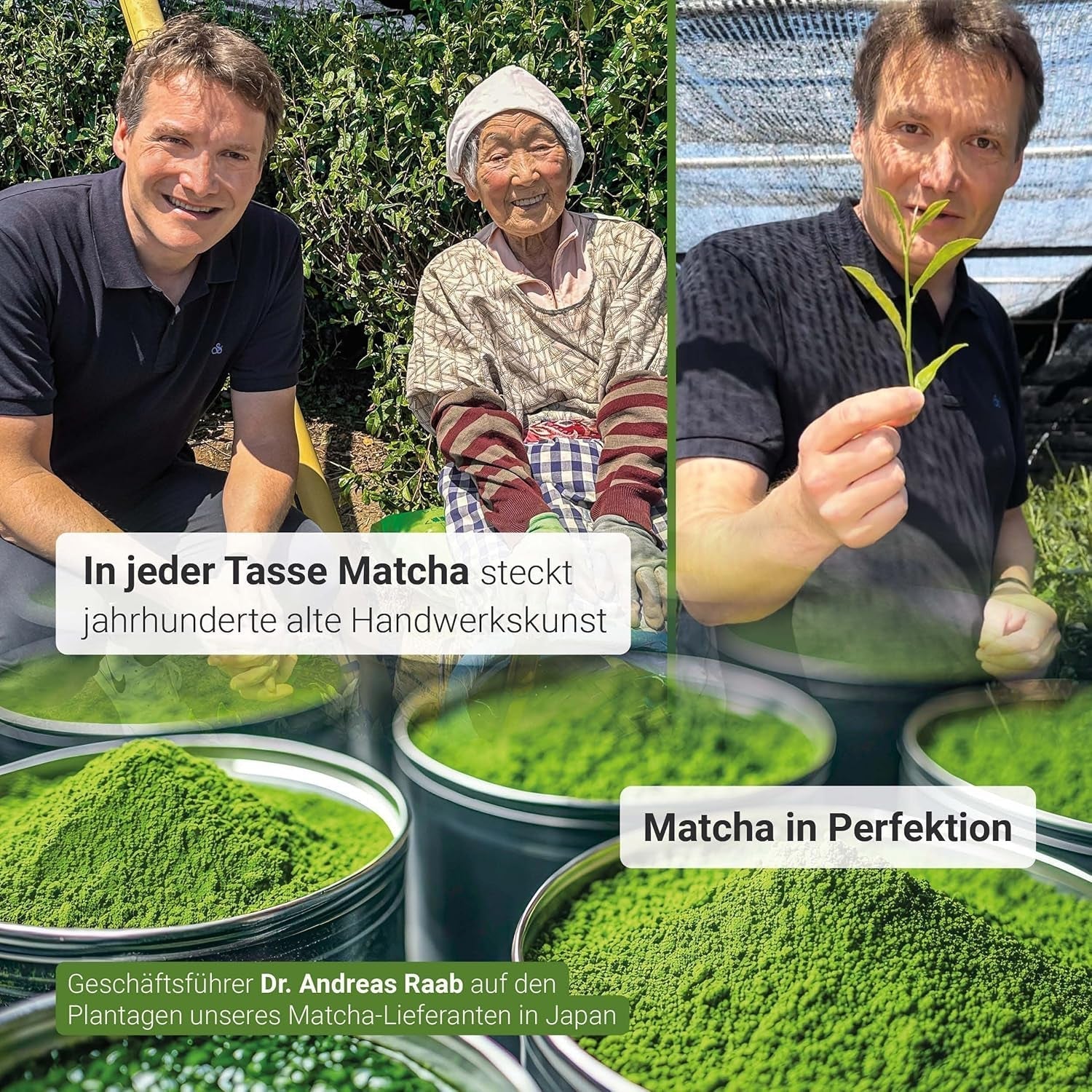 Raab Vitalfood® Premium Bio Matcha w proszku (30g) - Oryginalna z Japonii, czysta matcha w proszku bez dodatków, drobno zmielona, ​​o lekko gorzkim smaku, zielona herbata w proszku, wegańska, ceremonia herbaciana