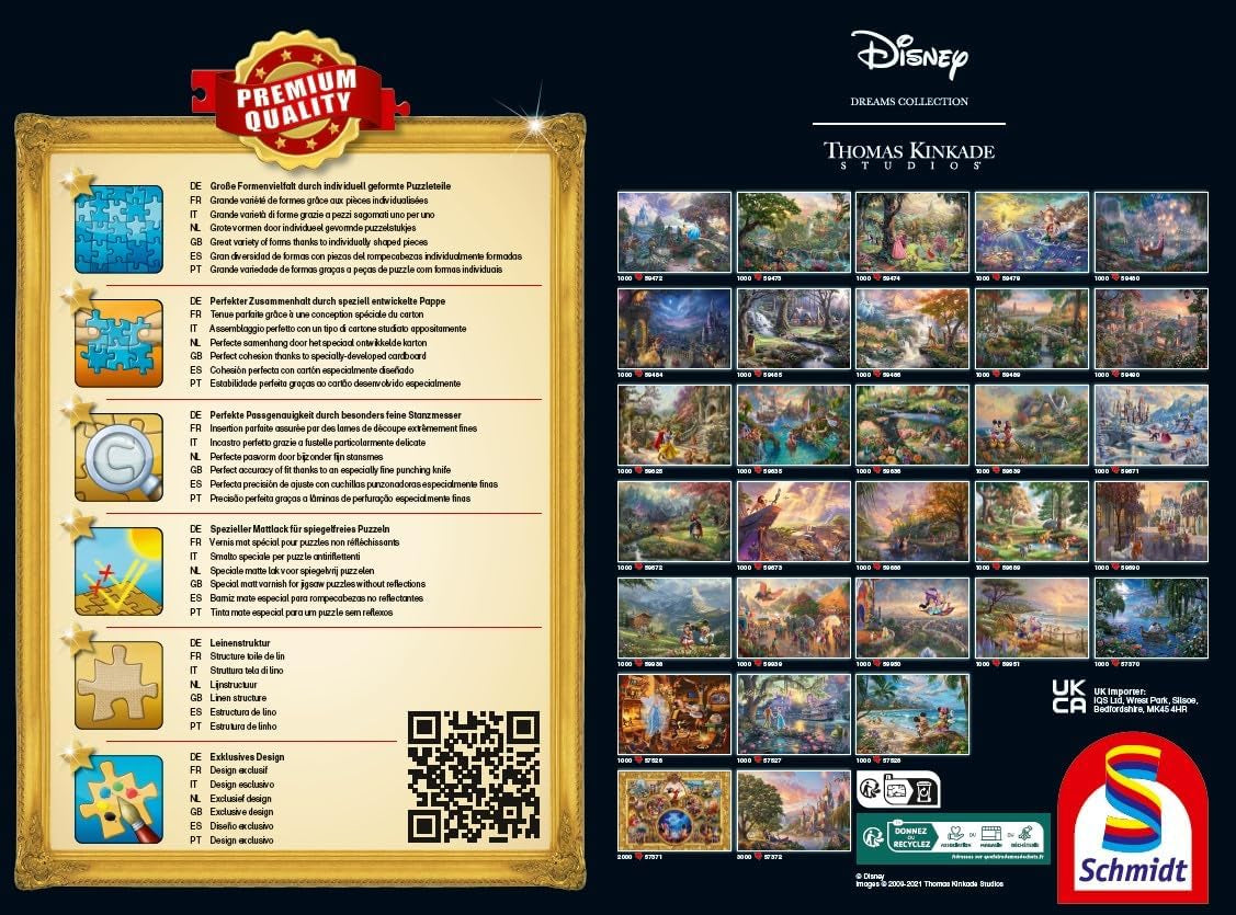 Schmidt Spiele 59673 Thomas Kinkade, Disney, Król Lew, układanka 1000 elementów Puzzle Naty Shop