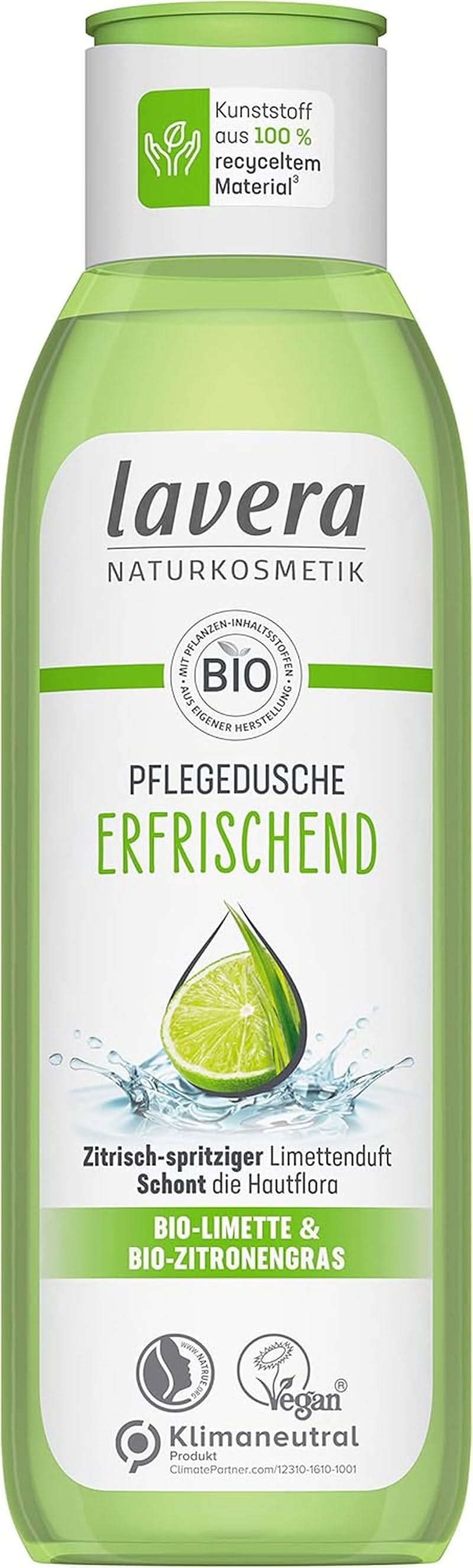 Lavera, Odświeżający żel pod prysznic z organiczną limonką, 250 ml Prysznic i kąpiel Naty Shop