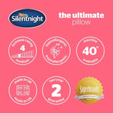 Poduszka Silentnight Ultimate - miękka i podtrzymująca poduszka do łóżka z luksusową pikowaną poszewką Pinsonic Soft Touch, hipoalergiczna, nadająca się do prania w pralce, dla osób śpiących na plecach i na boku, 1 szt. Poduszki standardowe Naty Shop