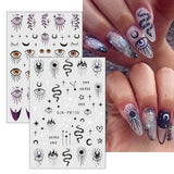 Jmeowio Nagelsticker Mond Stern Sonne 9 Blatt Nail Art Naklejka Selbstklebend Nagelaufkleber Bunte Dekoration Nageldesign Zubehör