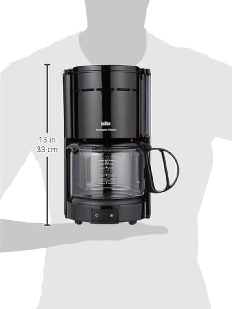 Ekspres Braun KF 47 BK - Ekspres do kawy z filtrem i szklaną karafką do klasycznej kawy filtrowanej, aromatycznej kawy dzięki systemowi OptiBrew, system zapobiegający kapaniu, automatyczne wyłączanie, czarny