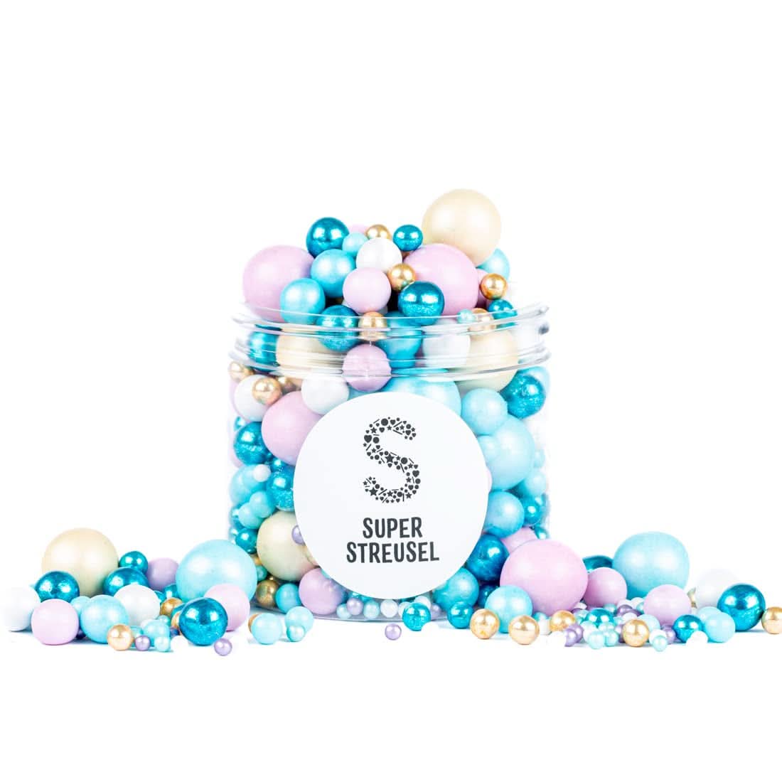 Super Streusel Sea Bubbles, perły i kulki cukrowe, 190 gramów Naty Shop