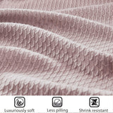 Madison Park 100% bawełna egipska, oddychający koc pocieszyciel Premium Knit Luksusowy sezon Lekki pokrowiec na rozkładaną sofę i kanapę Pełne/łóżko małżeńskie Rose Naty Shop Kołdry i kołdry