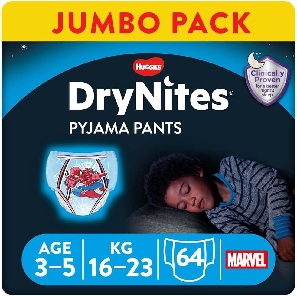 HUGGIES Drynites pieluszki nocne dla chłopców 4-7 lat (17-30 kg), 30 szt. Naty Shop 64 szt. 64 szt.