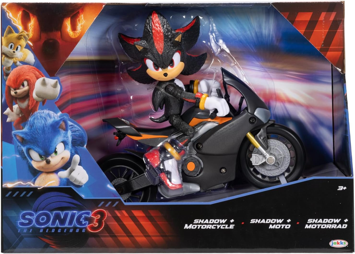 Figurka Sonic 3 The Movie Shadow, 15 cm, ruchoma, w tym Shadow Mobile firmy Jakks Pacific, akustyczna, czarna Figurki Naty Shop