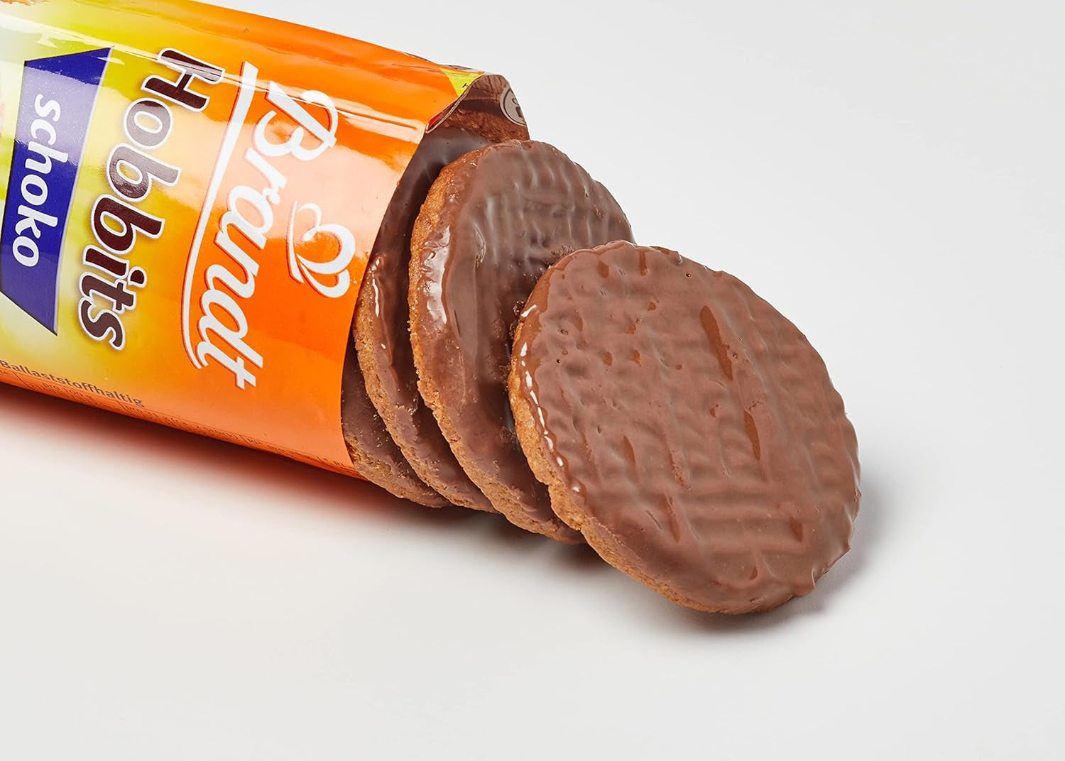 Brandt Hobbits Chocolate 265g Pack - Chrupiące pełnoziarniste czekoladowe ciasteczka owsiane - Chrupiące ciasto dla całej rodziny - w praktycznej bułce biszkoptowej