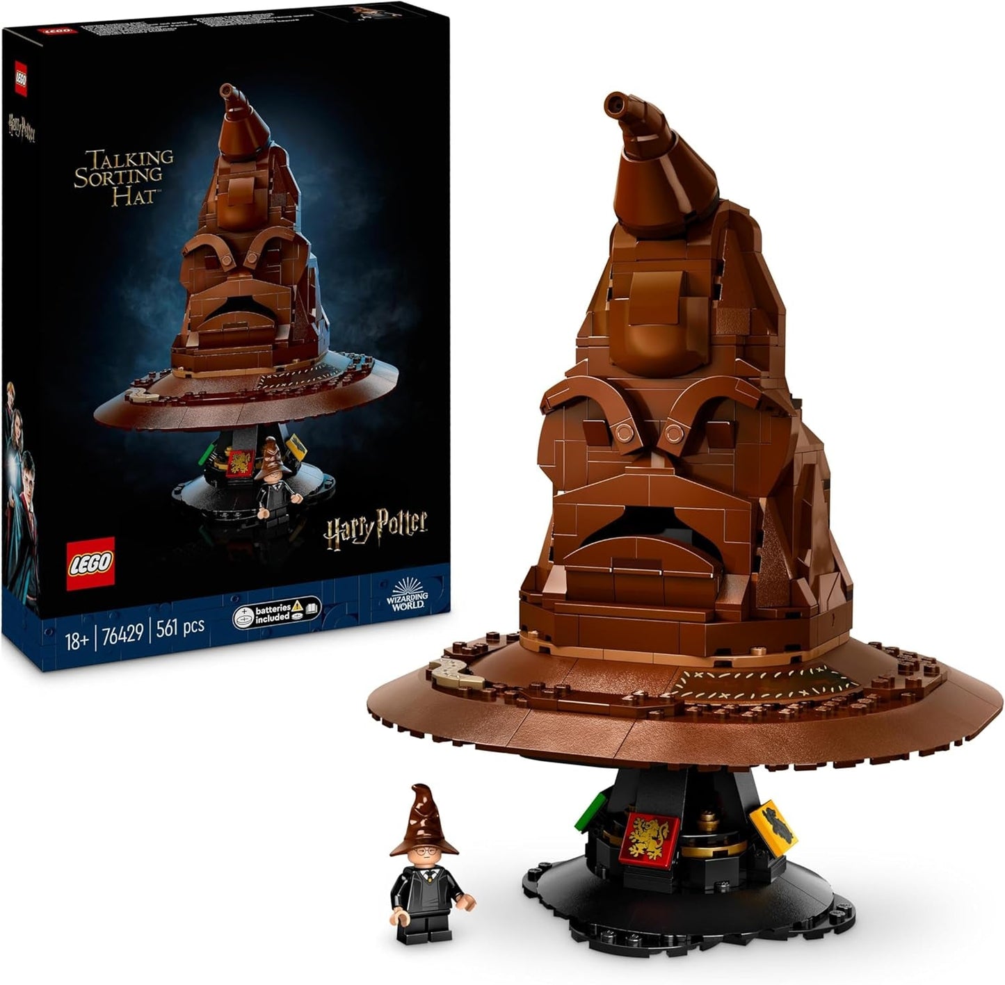 LEGO Harry Potter mówiący kapelusz Model Hogwartu dla dorosłych Film Prezent dla kobiet Mężczyźni Mama Tata 31 losowych kombinacji dźwięków Sortuje Cię do Twojego domu w Hogwarcie 76429 Zestawy do budowania Besuche den LEGO-Store Single