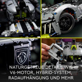 LEGO 42156 Technic Peugeot 9X8 24H Le Mans Hybrid Hypercar Legendarny samochód wyścigowy Zestaw modeli do składania dla dorosłych Samochody do sportów motorowych w skali 1:10 Kolekcjonerskie dla zaawansowanych graczy Zestawy do budowania Kup w sklepie LEGO