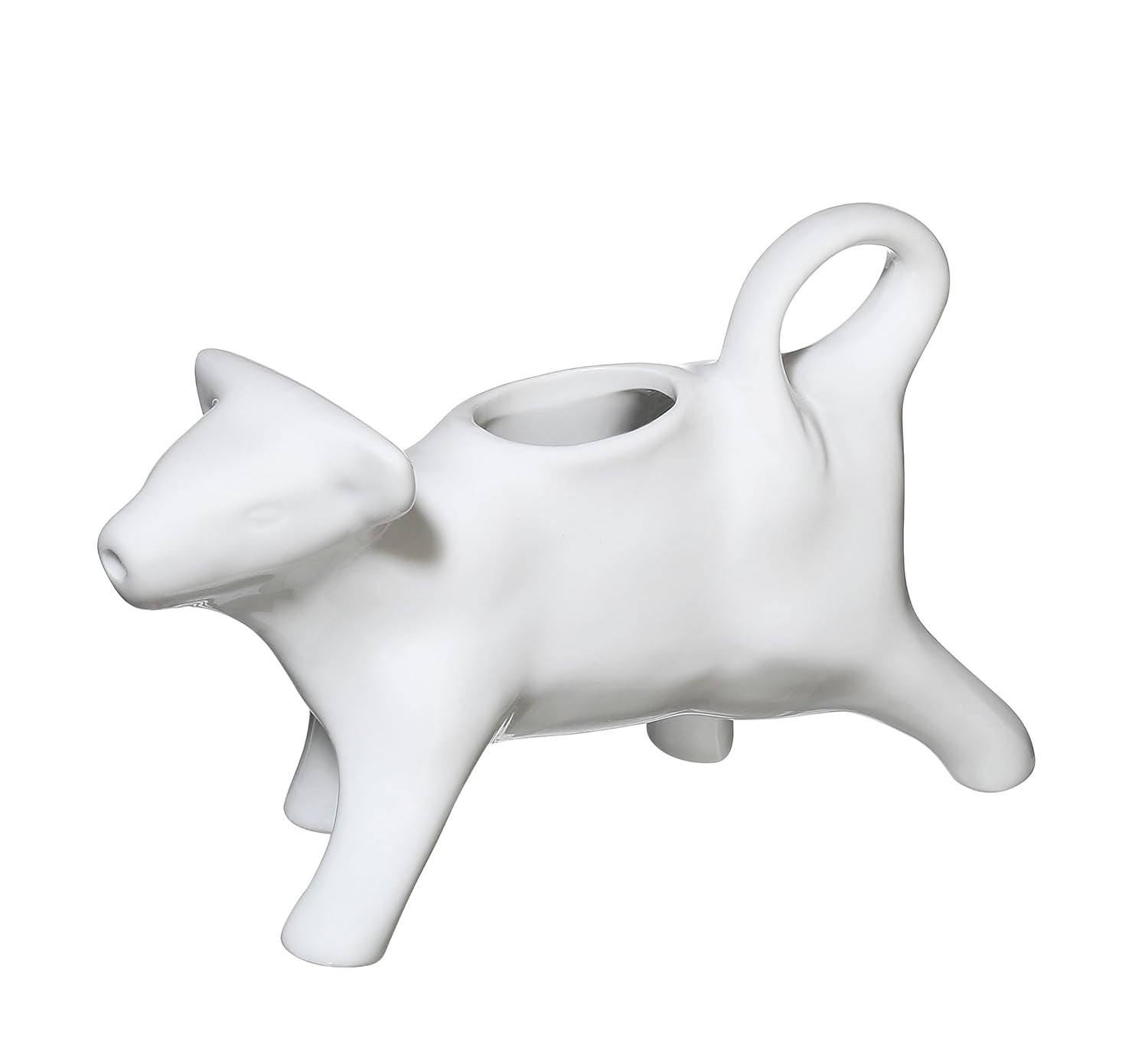 Cilio Milk - Kubek na mleko w kształcie krowy | Porcelana | Kubek na mleko w kształcie krowy | Z uchwytem | Kubek na kawę, mleko i śmietankę | Dekoracja stołu śniadaniowego | Pojemność 125ml