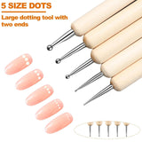 Hanyousheng 20 Stück Nagel Pinsel Set, 15 Stück Nageldesign Pinsel, 5 Stück Nail Art Rozsianych narzędzi do samodzielnego projektowania paznokci