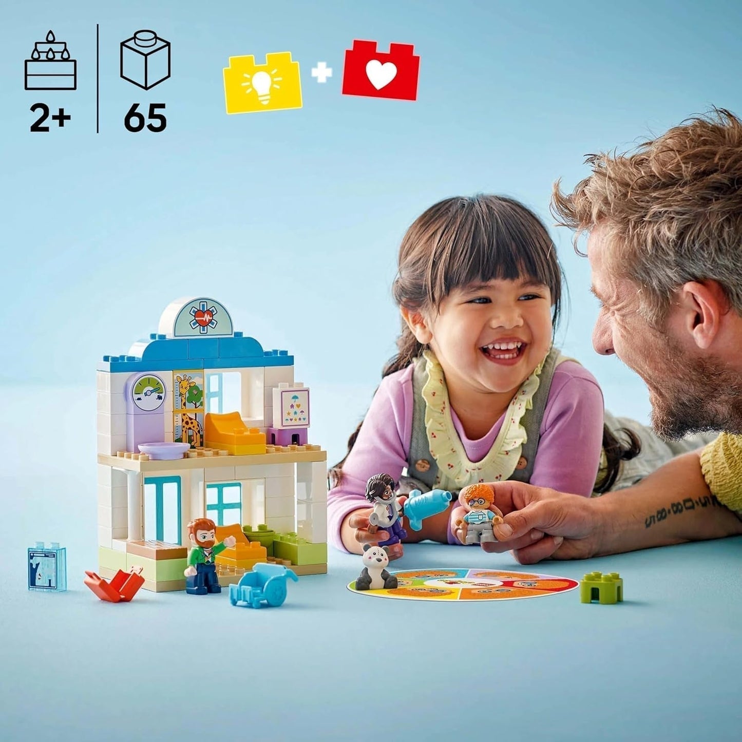 LEGO DUPLO Miasto Pierwsza wizyta u lekarza, zabawka do budowania, zestaw do rozwijania umiejętności motorycznych, prezent dla dwuletnich maluchów, zabawka edukacyjna, odgrywanie ról w szpitalu 10449 Zestawy do budowania Besuche den LEGO-Store