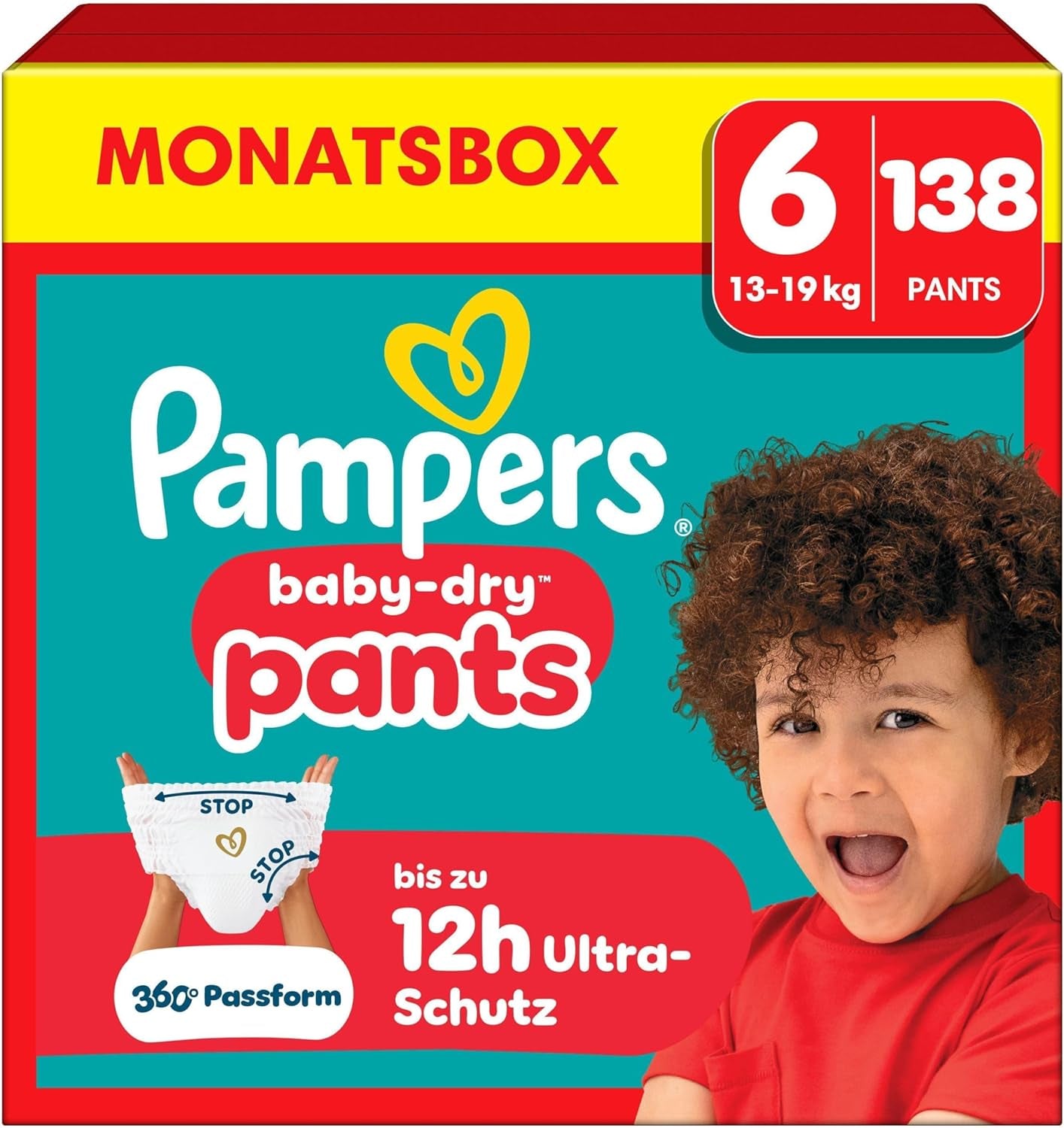 Spodnie Pampers Baby-Dry Größe 5, 160 Stück, 11kg-17kg, 360° auslaufsichere Nadają się na dzień i na noc