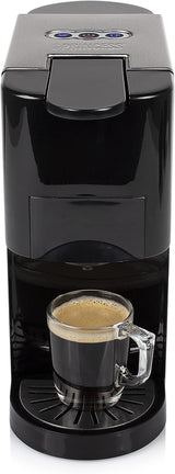 Wielokapsułkowy ekspres do kawy Princess 5 w 1 - kompatybilny z podkładkami Nespresso, Dolce Gusto, Lavazza a Modo Mio i ESE, pojemność 0,8 l, 1450 W, srebrny, czarny