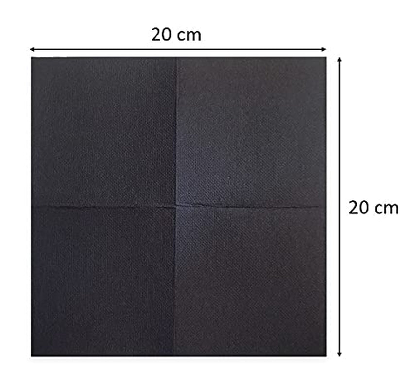 Saten Ser22104961 Koktajl, serwetki 20 X 20, 2 warstwy, 1/4 złożenia, 100 serwetek, Punta-Punta, czarny