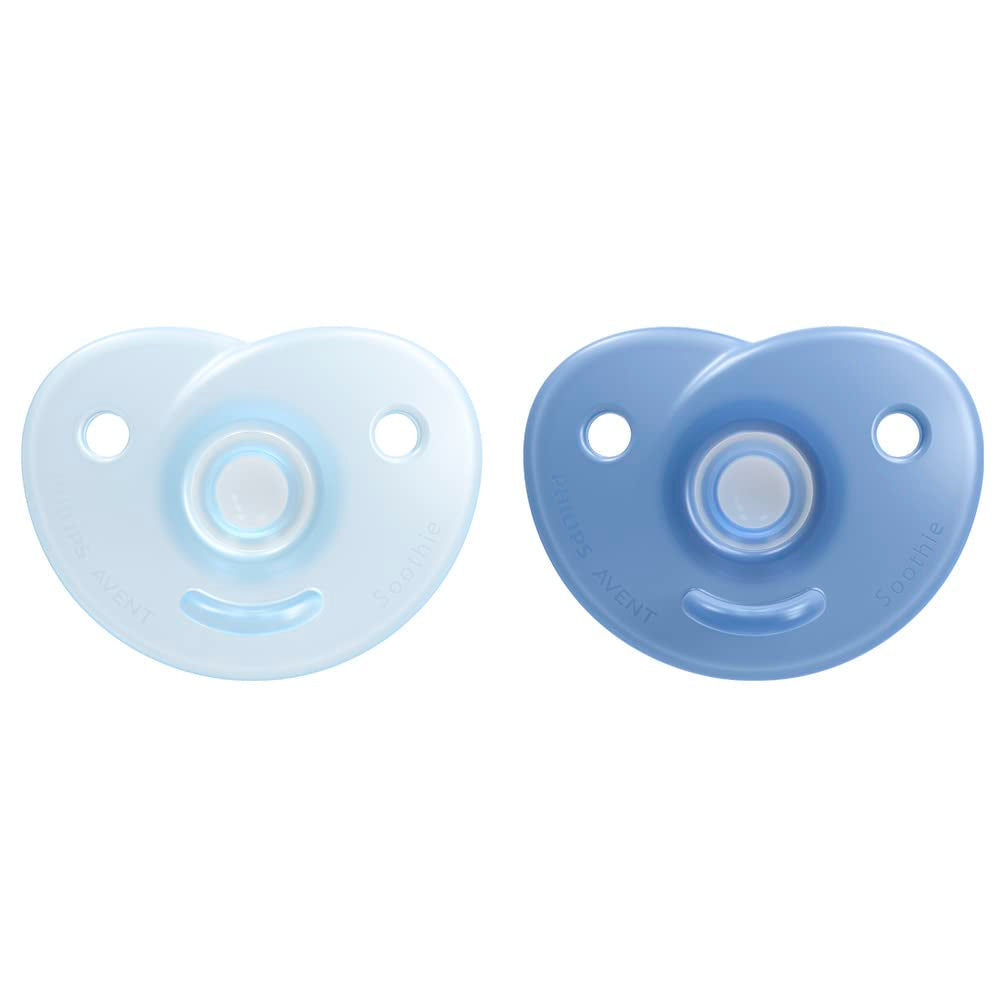 Philips AVENT Soothie - smoczek bez BPA dla dzieci w wieku 0-6 miesięcy, niebieski/jasnoniebieski (model SCF099/21)