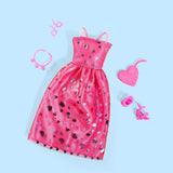 Simba Steffi Love Pink Love – Ankleidepuppe im pinken Glitzerkleid, inkl. Zubehör w Herzform, 29 cm brutto, Modepuppe für kreatives Rollenspiel, für Kinder ab 3 Jahren
