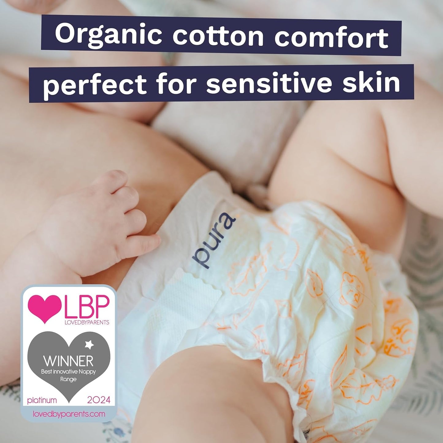 Pieluszki Eco Baby - Rozmiar 3 (4-9 kg), 1 opakowanie (26 pieluch), Ultra miękkie pieluszki dla wrażliwej skóry, Bawełna organiczna, Ochrona przed wyciekaniem do 12 godzin, Nowa tabela rozmiarów