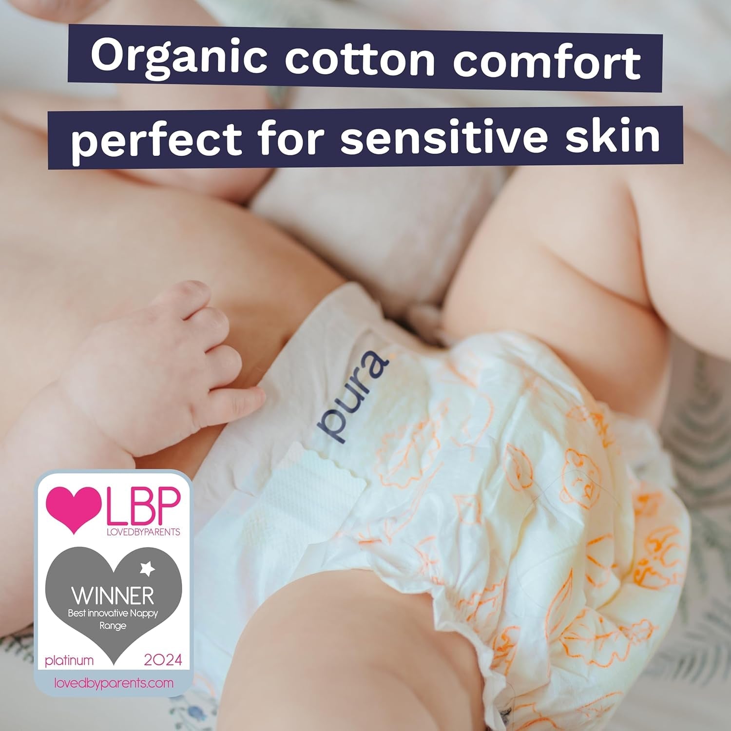 Pieluszki Eco Baby - Rozmiar 3 (4-9 kg), 1 opakowanie (26 pieluch), Ultra miękkie pieluszki dla wrażliwej skóry, Bawełna organiczna, Ochrona przed wyciekaniem do 12 godzin, Nowa tabela rozmiarów