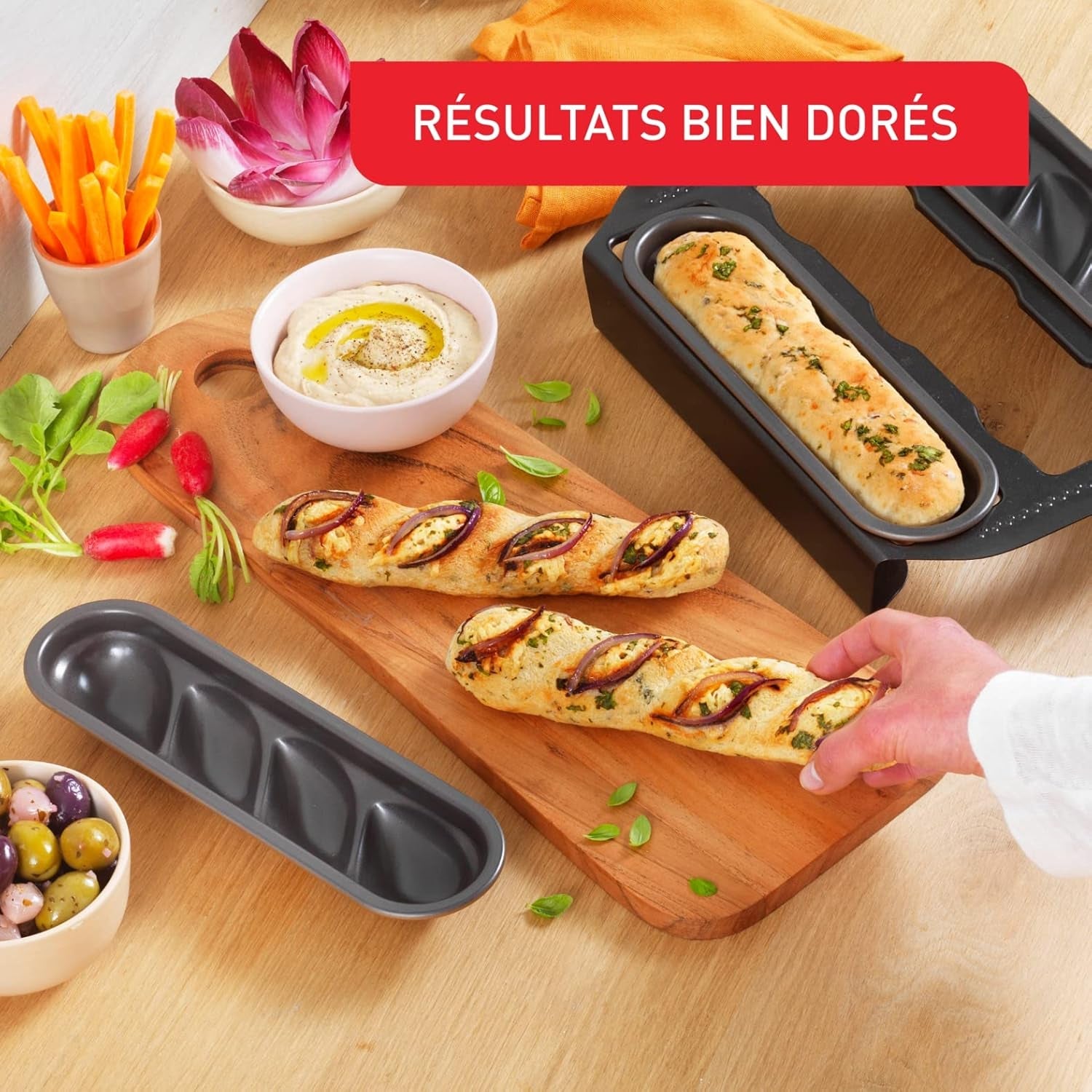Tefal Creabake J3089304 3 Stück Brioche-Backform Antihaft-Beschichtung, Leicht Entnehmbar, Stapelbar, Einfache Austellung, Backform Formy i blachy do pieczenia Naty Shop