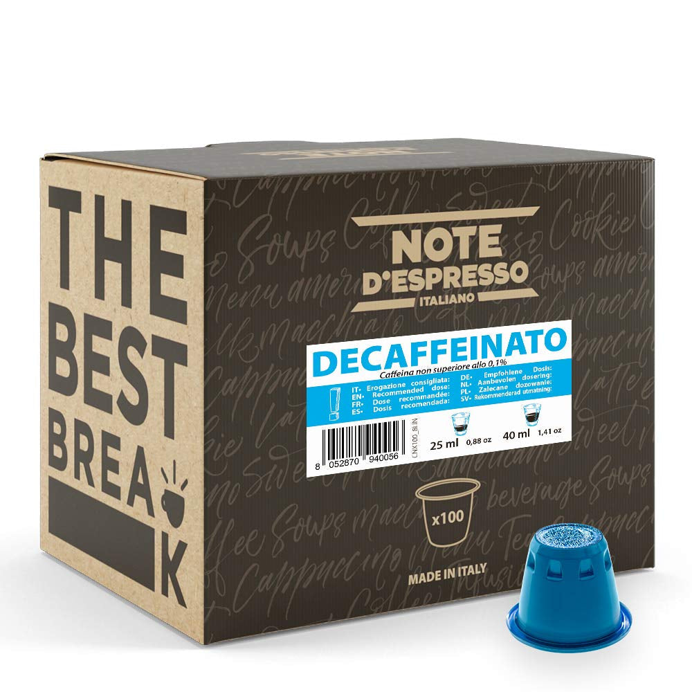 Kapsułki z kawą Decaffeinato Kompatybilne z Nespresso 5,6 g x 100 kapsułek