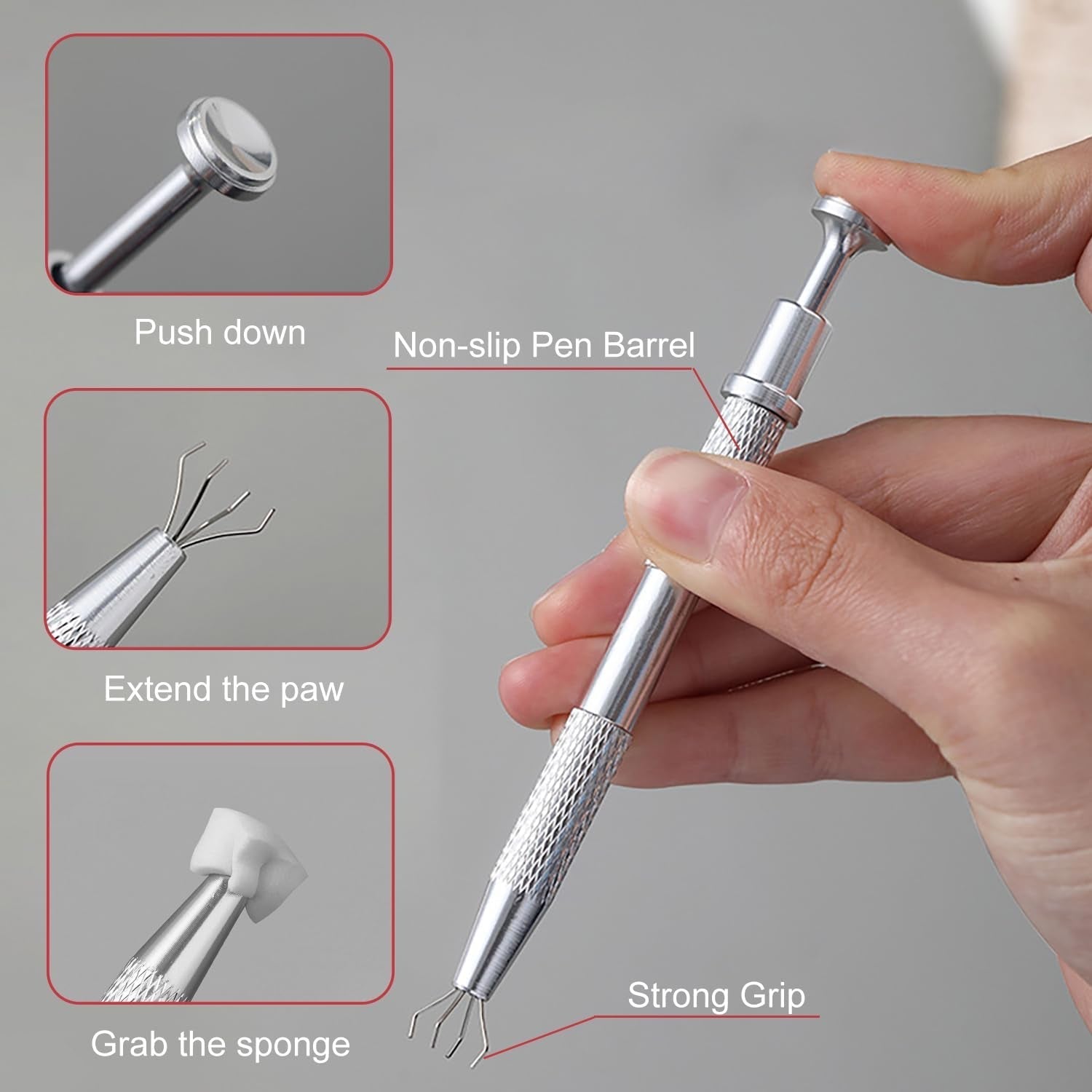 200 Stück Nail Art Schwamm Mit Metallgreifer, Nageldesign Zubehör Schwammpinsel, Um Eine Varuntzen Von Gradient Nail Art Patterns Zu Erstellen (biały)