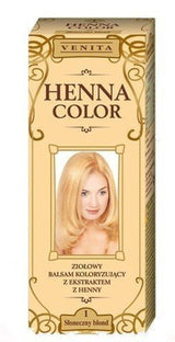 Henna Color 111 Naturalna odżywka do włosów blond Koloryzacja włosów Naturalna koloryzacja włosów Efekt Henna Eco Farba do włosów Naty Shop Jasny blond 75 ml (1 opakowanie)