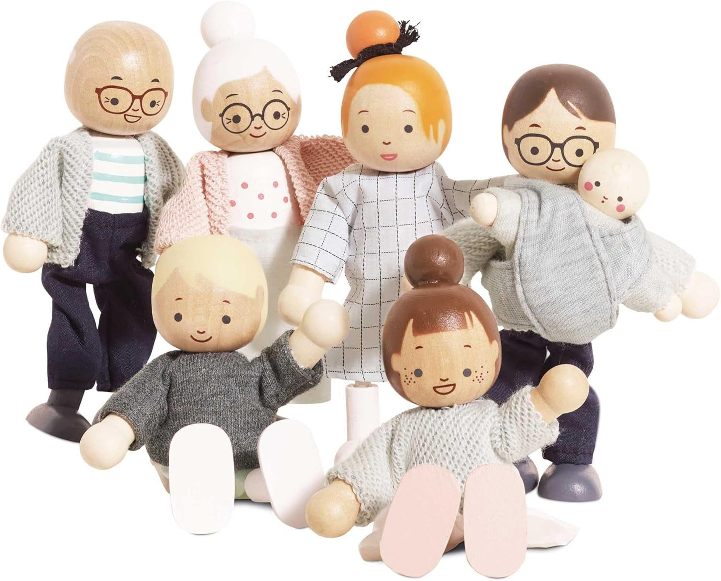 – Zestaw drewnianych domków dla lalek My Doll Family | Zestawy akcesoriów do domku dla lalek Daisylane dla dziewczynek – odpowiednie dla dzieci w wieku powyżej 3 lat P053