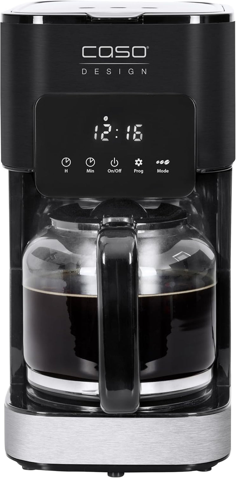 Ekspres CASO Coffee Taste and Style z filtrem stałym, 1,5 l, optymalna temperatura parzenia 92-96°C, system zapobiegający kapaniu, zoptymalizowana głowica zaparzająca, stal nierdzewna, 12 filiżanek