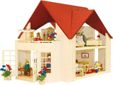 23112 Domek dla lalek, kolor drewna, czerwony