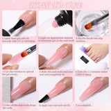 GZMAYUEN Poly Nail Gliding Solution 30 ml * 2 Żel do przedłużania paznokci Płynny żel do przedłużania paznokci - Łatwe rozwiązanie do samodzielnego przesuwania z pędzelkiem