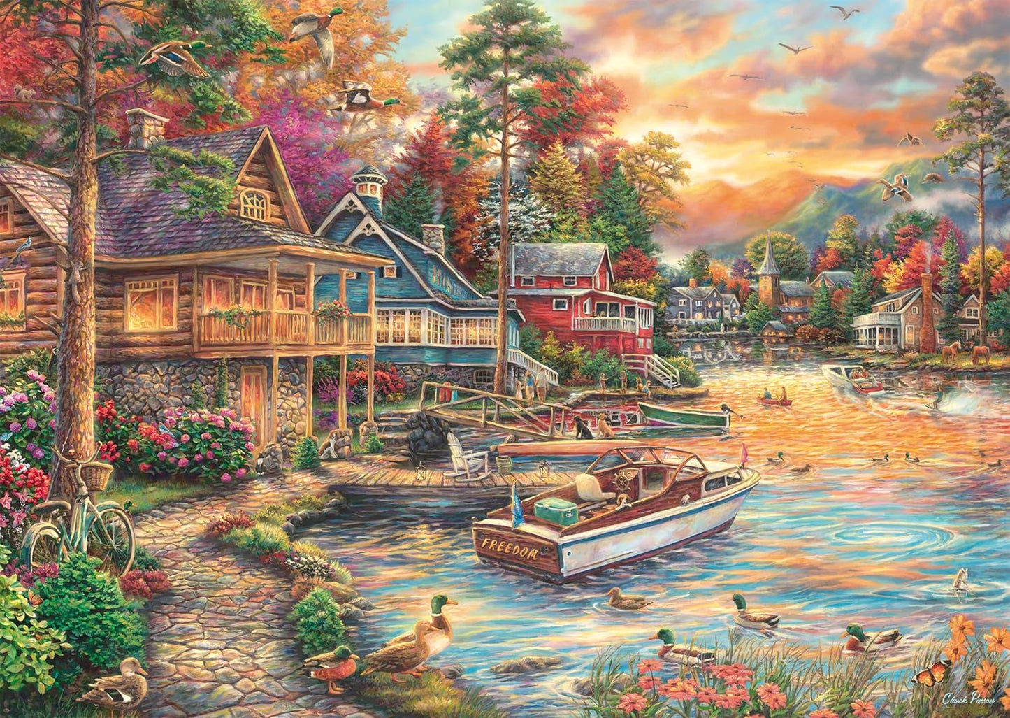 Schmidt Spiele 58553 Chuck Pinson, Złoto wieczornego brzegu, układanka 1000 elementów Puzzle Naty Shop