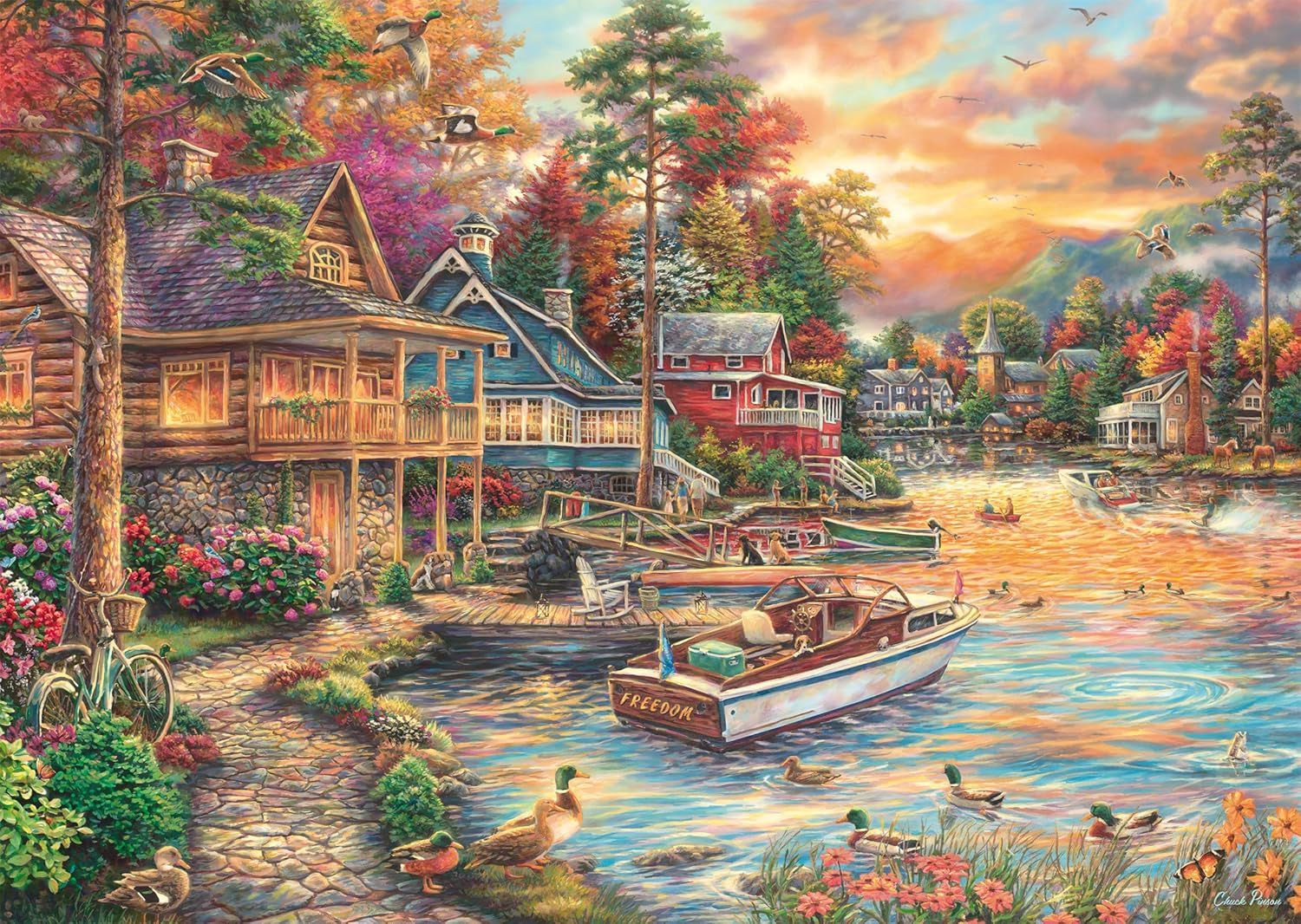 Schmidt Spiele 58553 Chuck Pinson, Złoto wieczornego brzegu, układanka 1000 elementów Puzzle Naty Shop