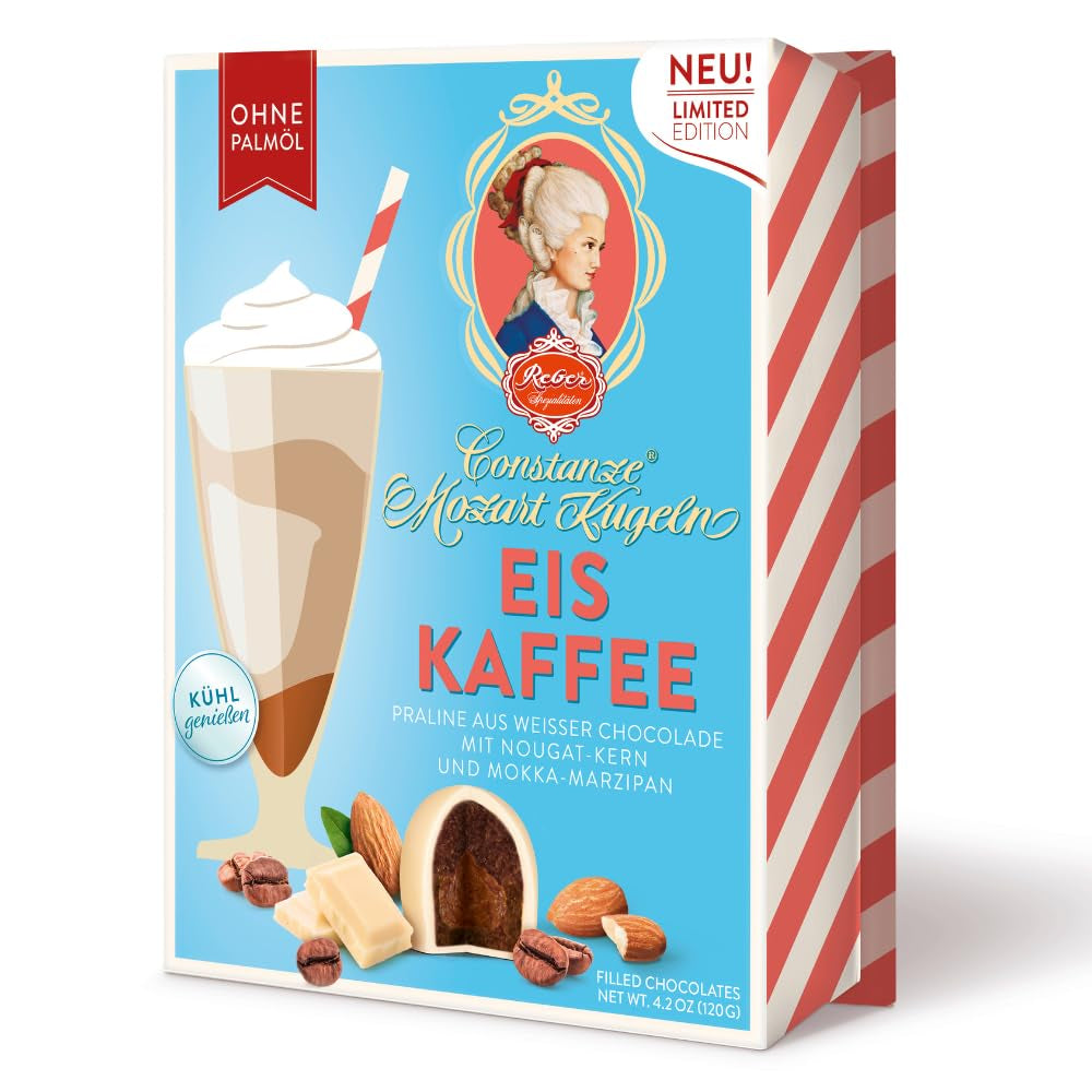 Kulki Reber Mozart z gorzką czekoladą, opakowanie 6 szt. z marcepanem i nugatem, wegańskie - 1 x 120 g