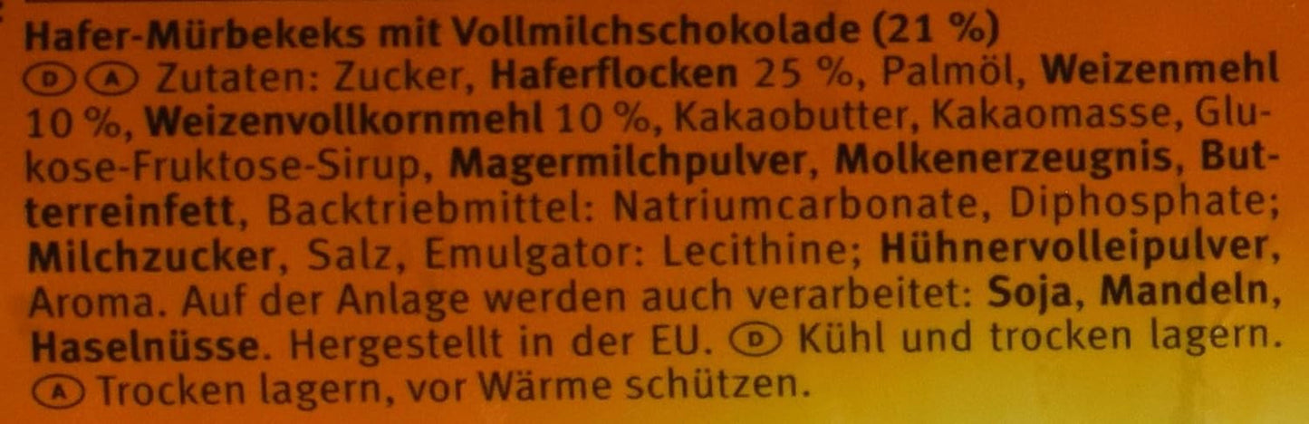 Brandt Hobbits Chocolate - opakowanie 18 sztuk - pudełko do przechowywania - pełnoziarniste płatki owsiane o wysokiej zawartości błonnika, półdrobne czekoladowe ciastka (18 x 265 g)