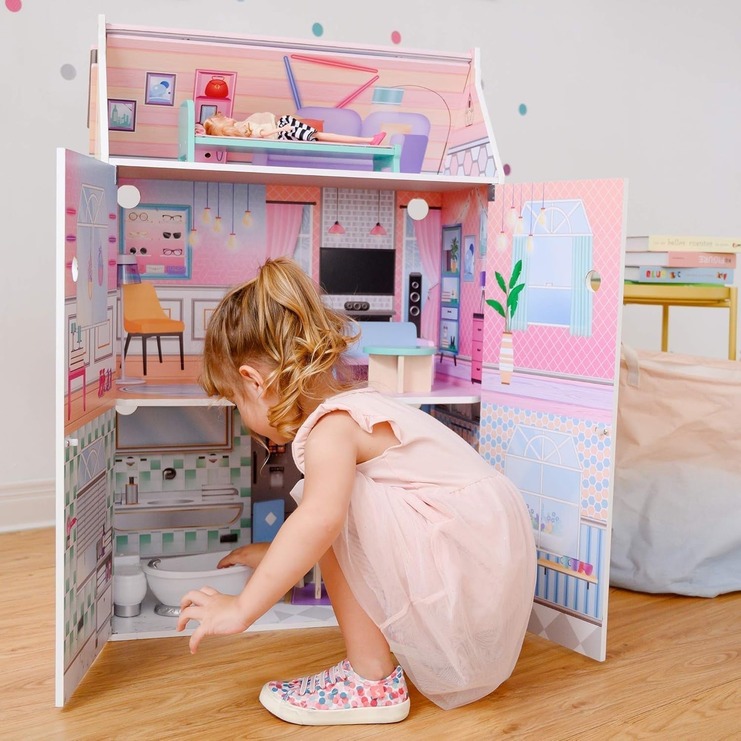 Olivias Little World Glasshouse Kids 12 "domek dla lalek i 10 akcesoriów dla lalek 3,5" Multi Td-12518D domki dla lalek Naty Shop