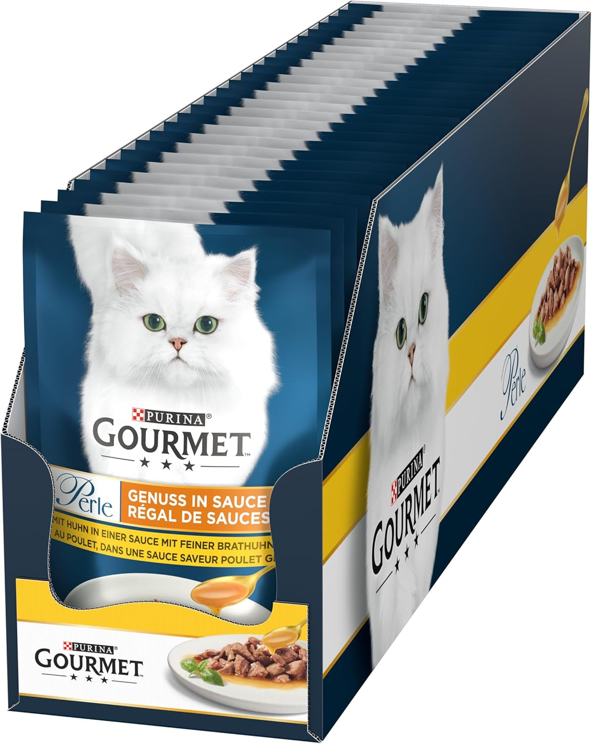 Gourmet Perle Delight mokra karma dla kota w sosie z kurczakiem, opakowanie 26 szt. (26 x 85 g)