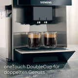 Automatyczny ekspres do kawy Siemens EQ900 TQ903D03, sterowanie z aplikacji, intuicyjny wyświetlacz dotykowy, tryb baristy, AromaBoost, redukcja szumów, młynek Premium, automatyczne czyszczenie parą, 1500 W, stal nierdzewna