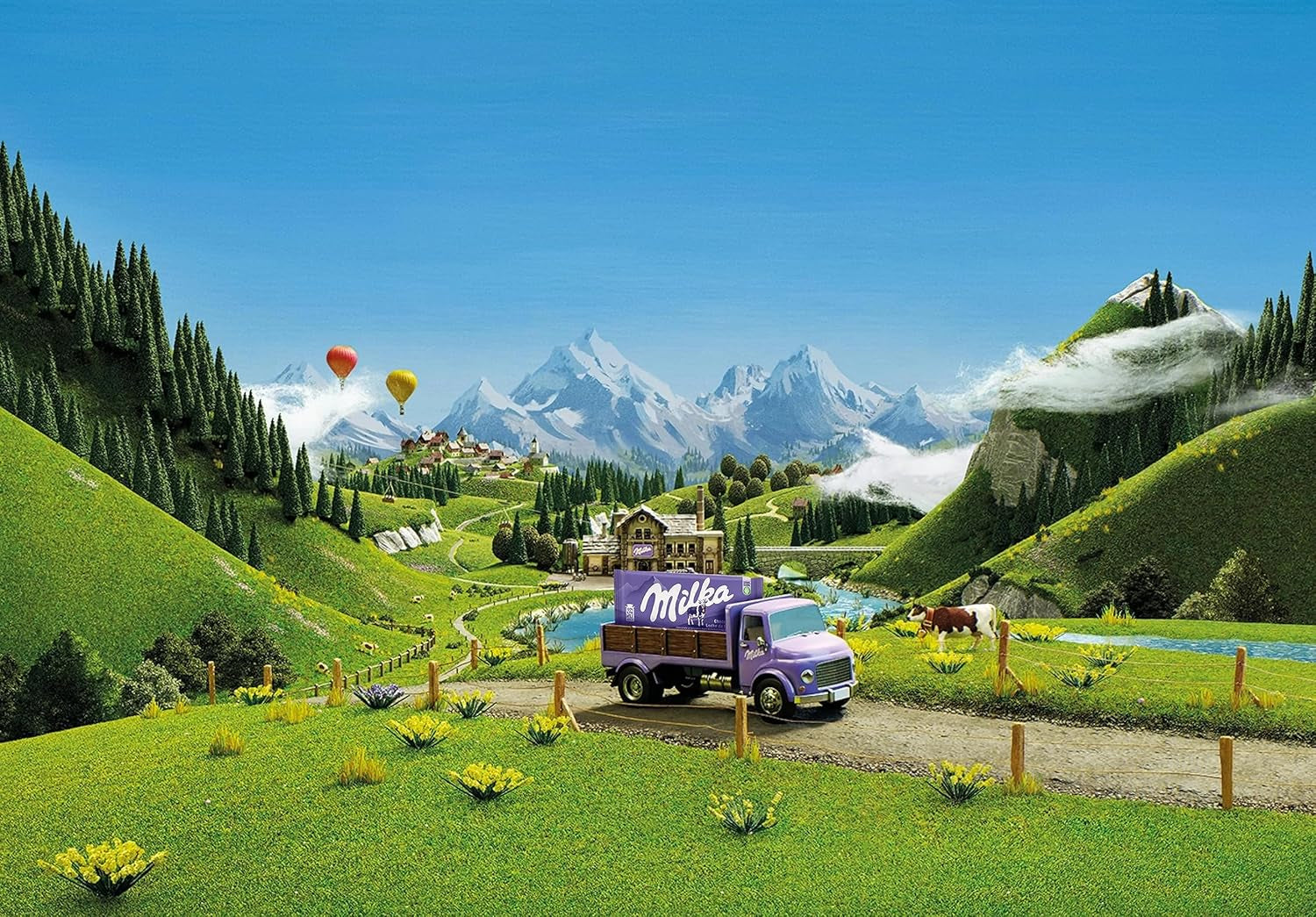 Milka Triolada 1 x 280g | Duży, trójwarstwowy batonik czekoladowy | Czekolada mleczna alpejska, czekolada biała i gorzka | Czekolada Milka ze 100% mleka alpejskiego | Batony czekoladowe (opakowanie 5 sztuk)