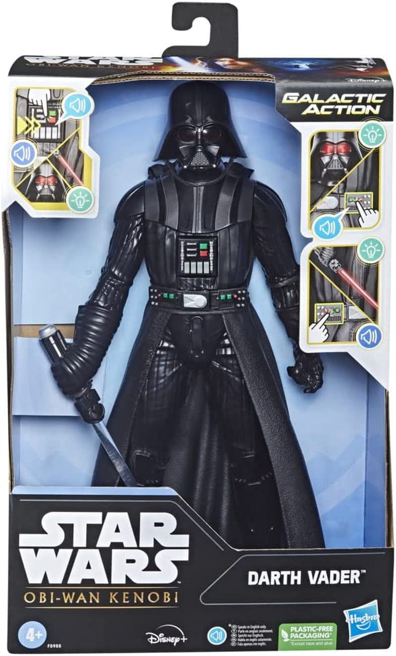 Star Wars Galactic Action Darth Vader, 30 cm duża interaktywna elektroniczna figurka, zabawki dla dzieci 4+ figurki Naty Shop domyślny tytuł