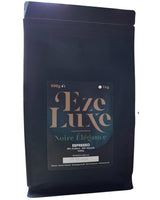 Kawa Espresso Noire Elegance 500g – 50% Arabica i 50% Robusta z Brazylii i Indii – średnio palona, ​​mocna i kremowa z ciemną czekoladą – intensywność 8 – w zestawie. gratis ekspres do kawy